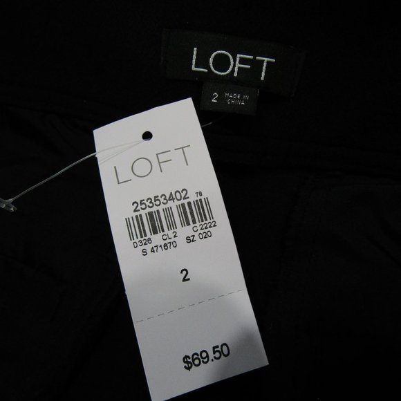 NWT LOFT Black Cropped Pants w/ Tie Belt Size 2 - Picture 4 of 5